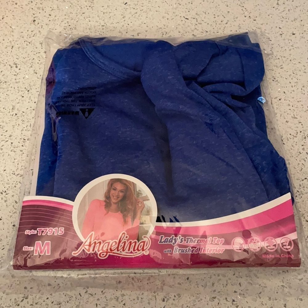 Angelina size medium blue thermal top